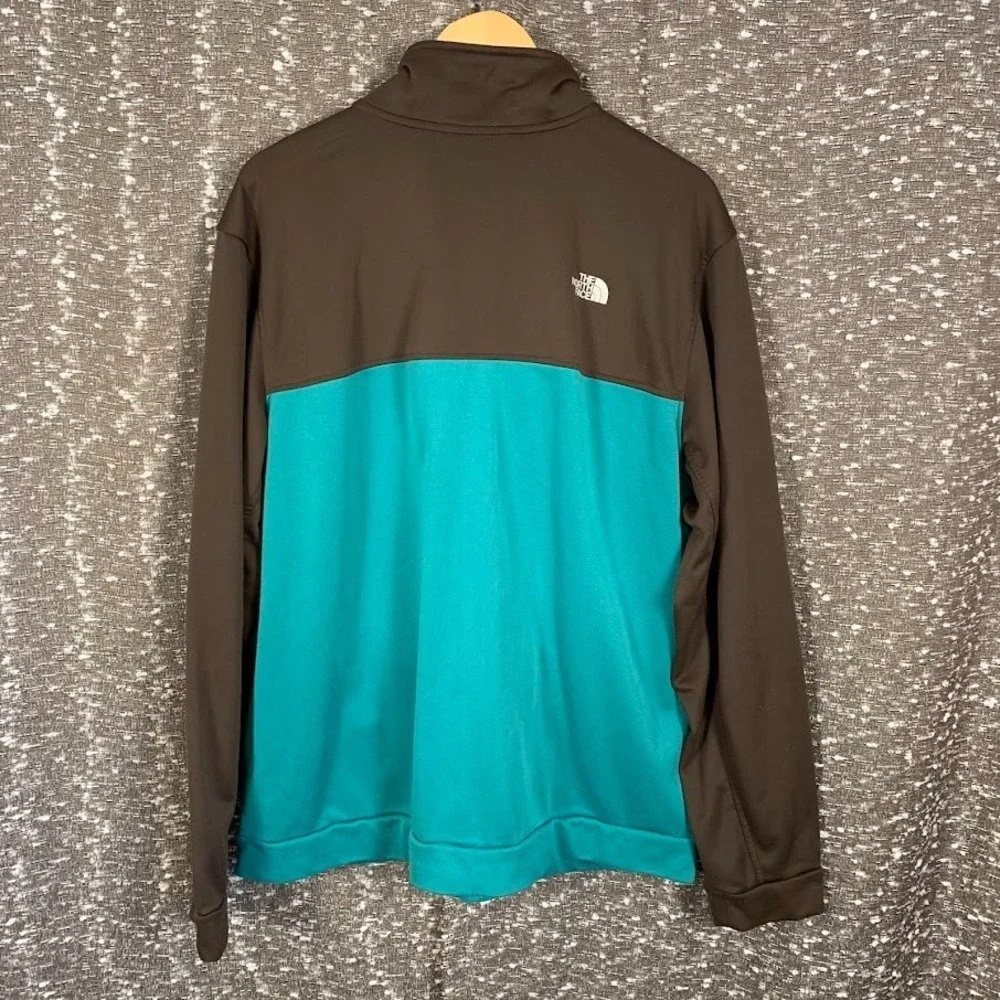 The North Face Full Zip Sweatshirt Teal/Brown‎ Logo Athletic Gorpcore Men's XL